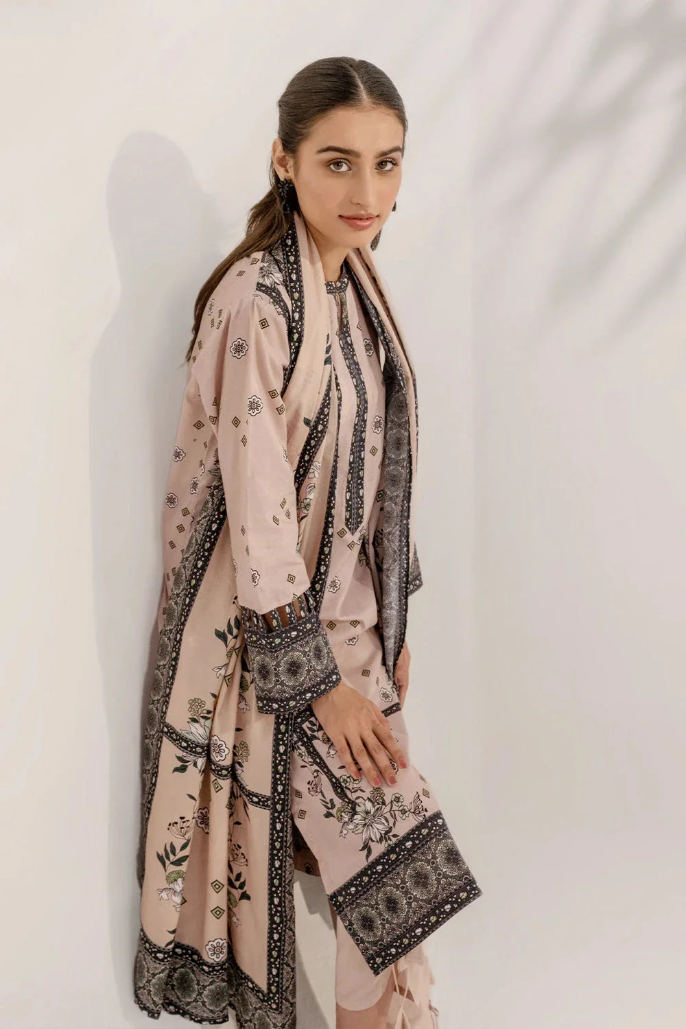 3PC Printed Unstitched Lawn Suit KLA-3302 Printed KHAS STORES 