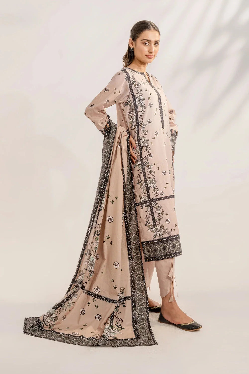 3PC Printed Unstitched Lawn Suit KLA-3302 Printed KHAS STORES 
