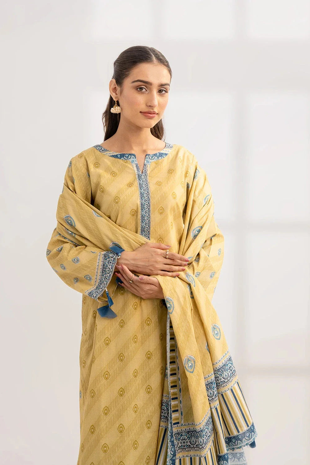 3PC Printed Unstitched Lawn Suit KLA-3303 Printed KHAS STORES 