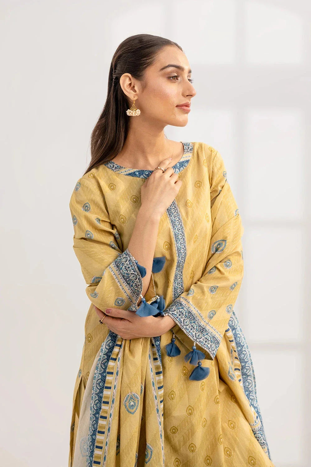 3PC Printed Unstitched Lawn Suit KLA-3303 Printed KHAS STORES 