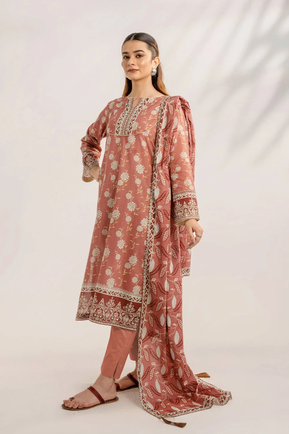 3PC Printed Unstitched Lawn Suit KLA-3307 Printed KHAS STORES 