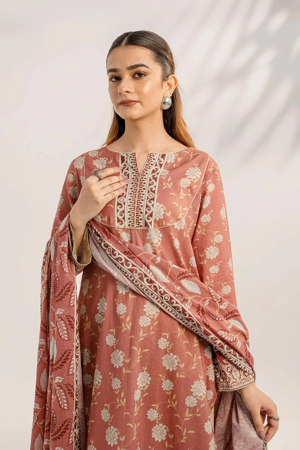 3PC Printed Unstitched Lawn Suit KLA-3307 Printed KHAS STORES 