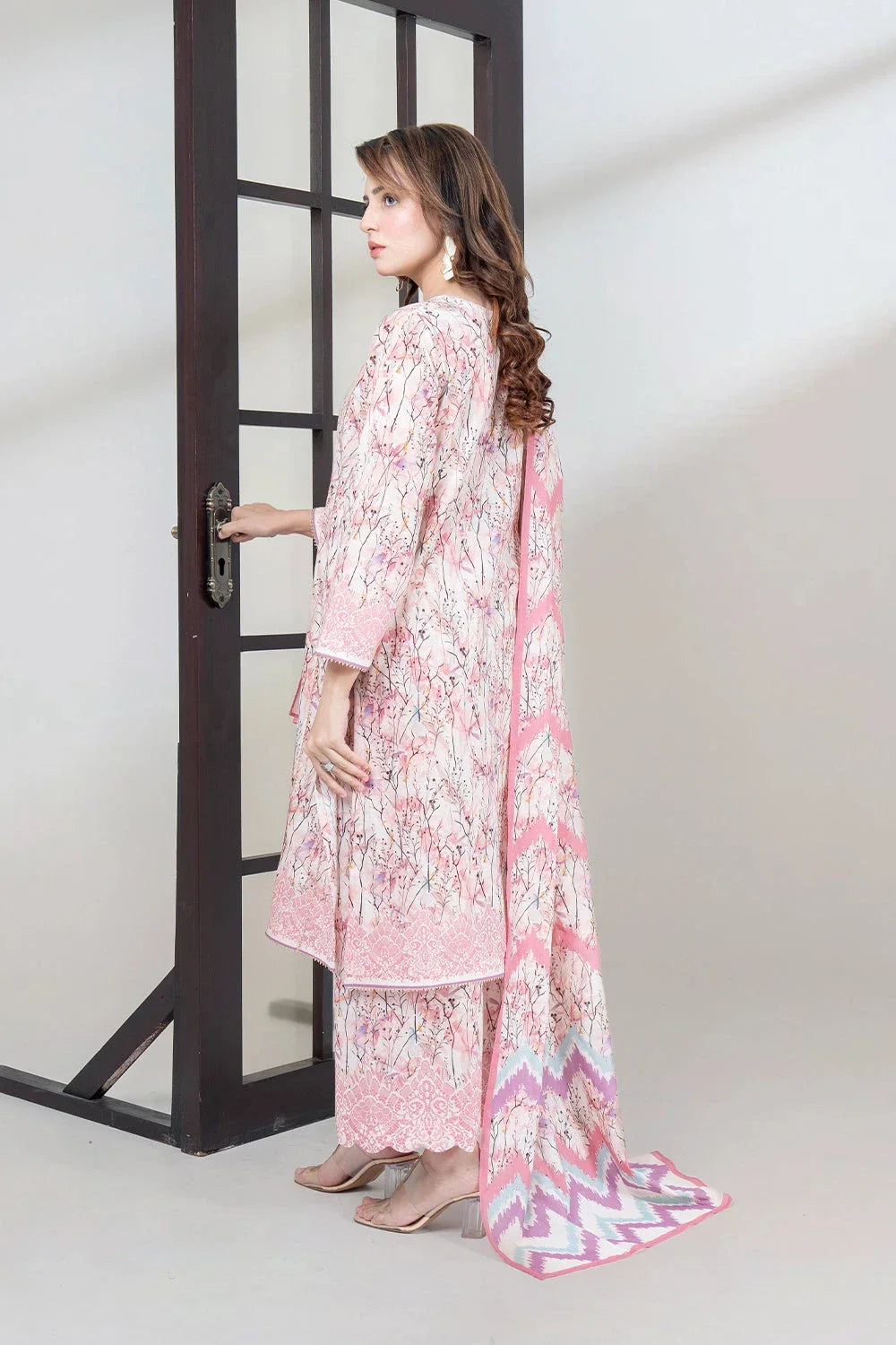 3PC Printed Unstitched Lawn Suit KLA-3408 Printed KHAS STORES 