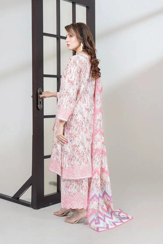 3PC Printed Unstitched Lawn Suit KLA-3408 Printed KHAS STORES 
