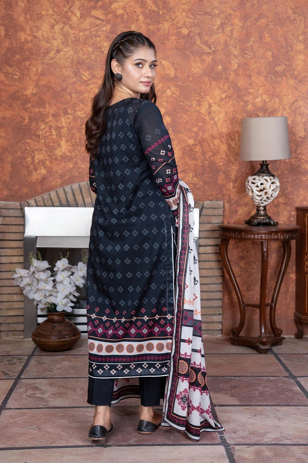 3PC Printed Unstitched Lawn Suit KLA-3484 Printed KHAS STORES 