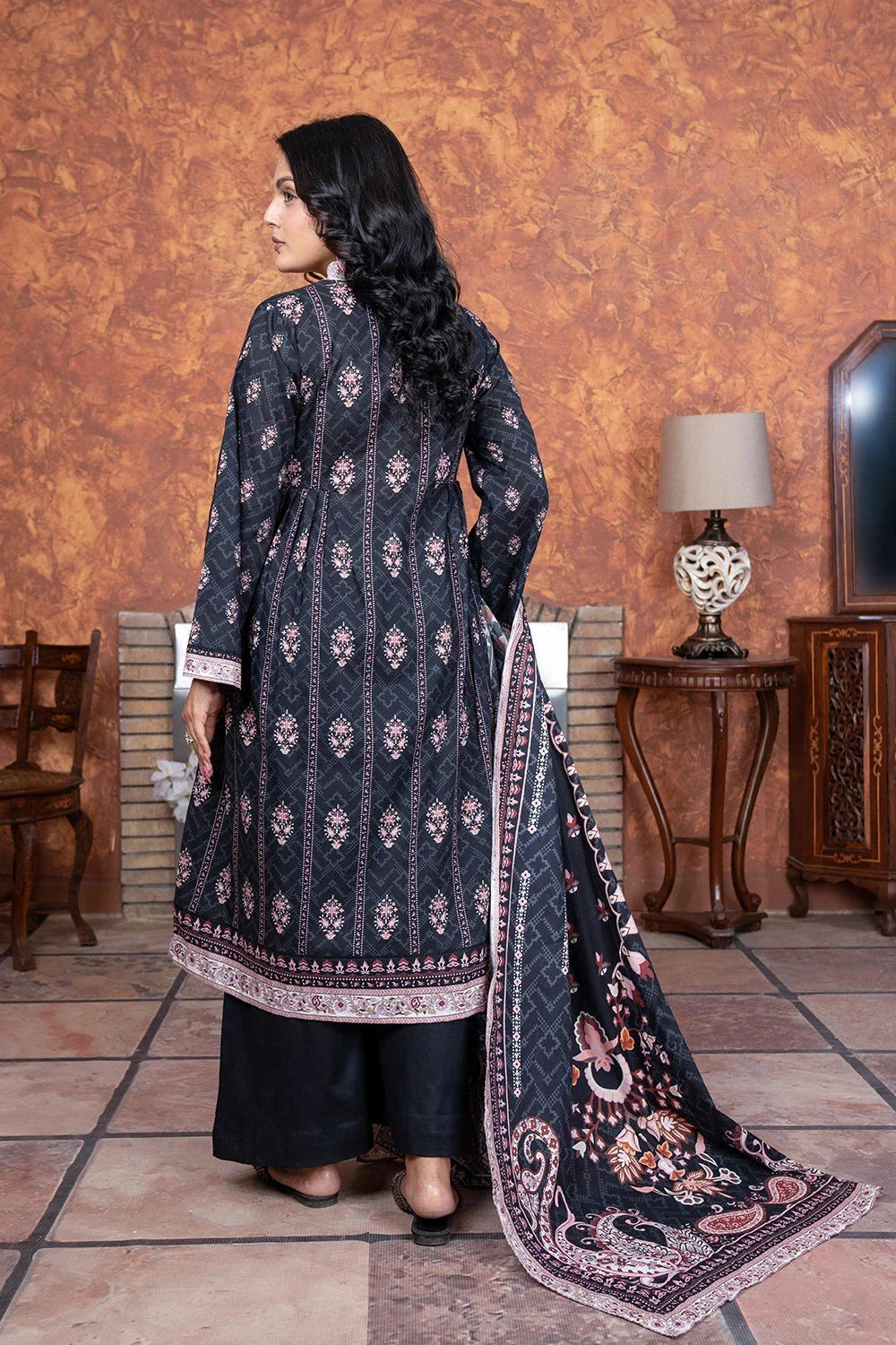 3PC Printed Unstitched Lawn Suit KLA-3487 Printed KHAS STORES 