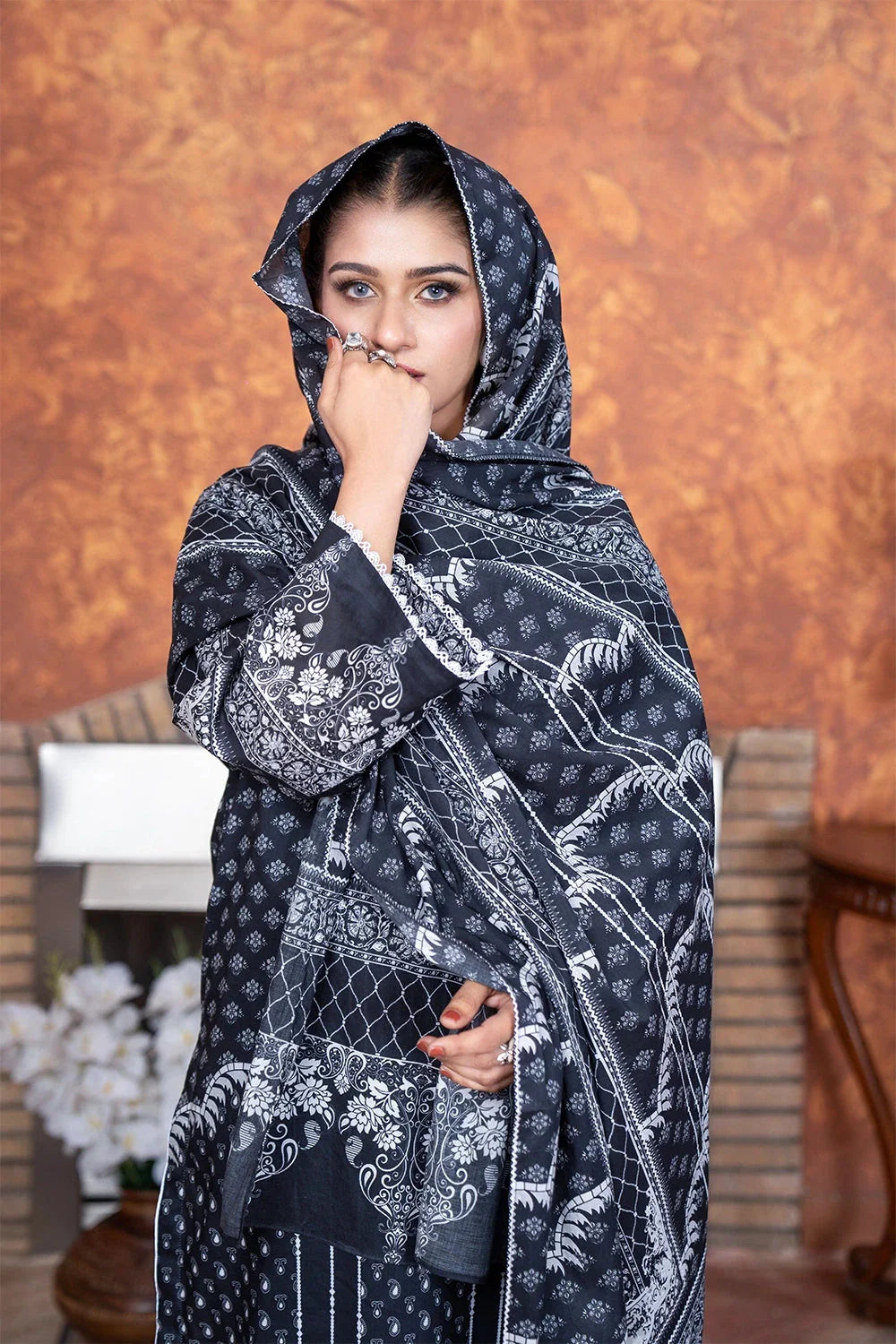 3PC Printed Unstitched Lawn Suit KLA-3493 Printed KHAS STORES 