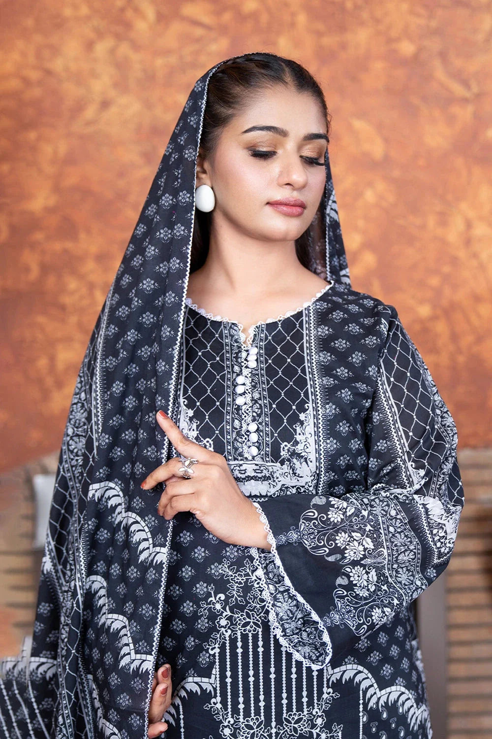 3PC Printed Unstitched Lawn Suit KLA-3493 Printed KHAS STORES 