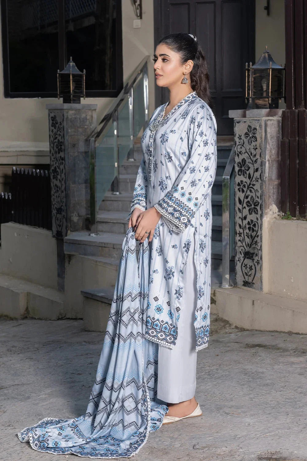 3PC Printed Unstitched Linen Suit KKT-3690 Printed KHAS STORES 