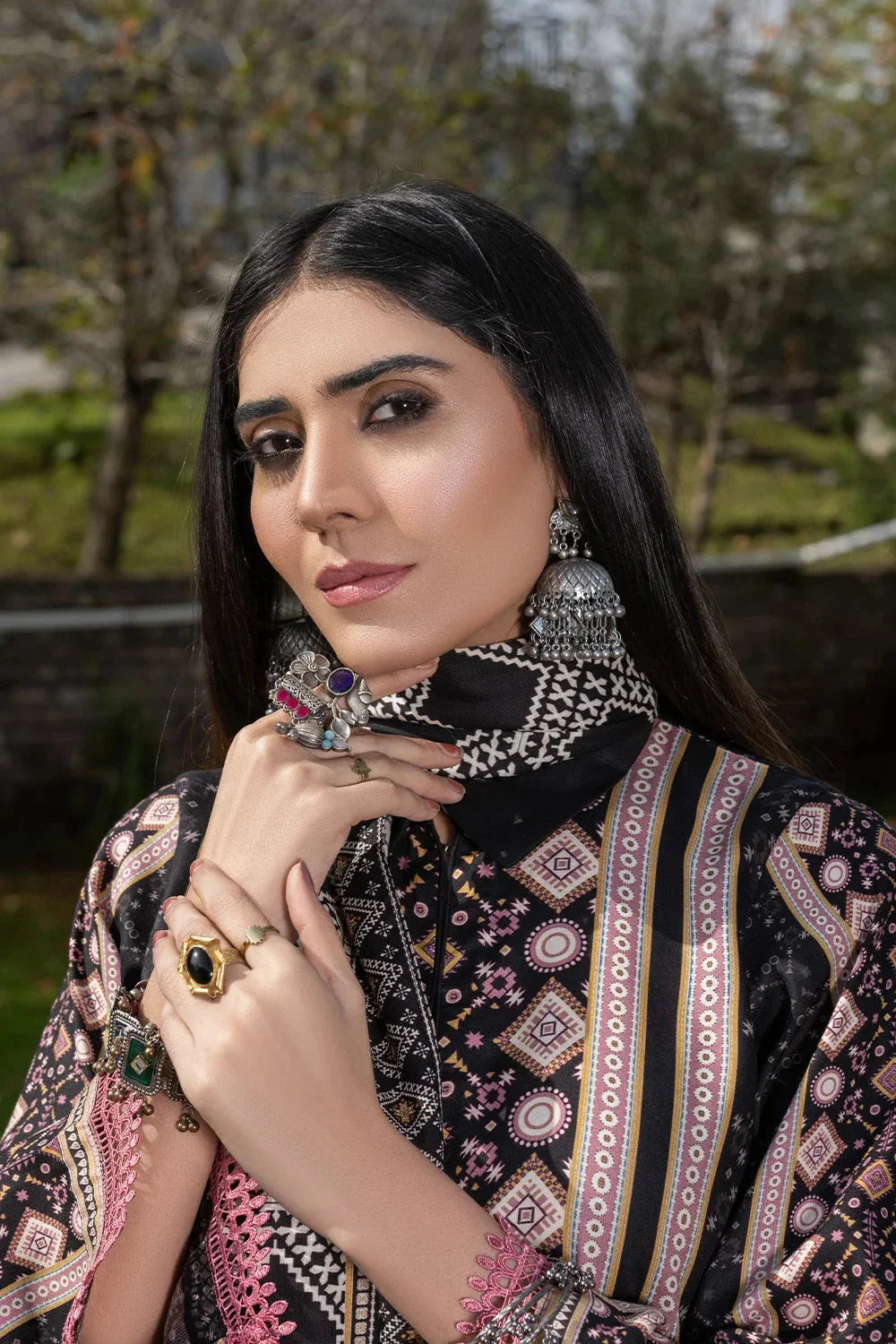 3PC Printed Unstitched Linen Suit KKT-3691 Printed KHAS STORES 