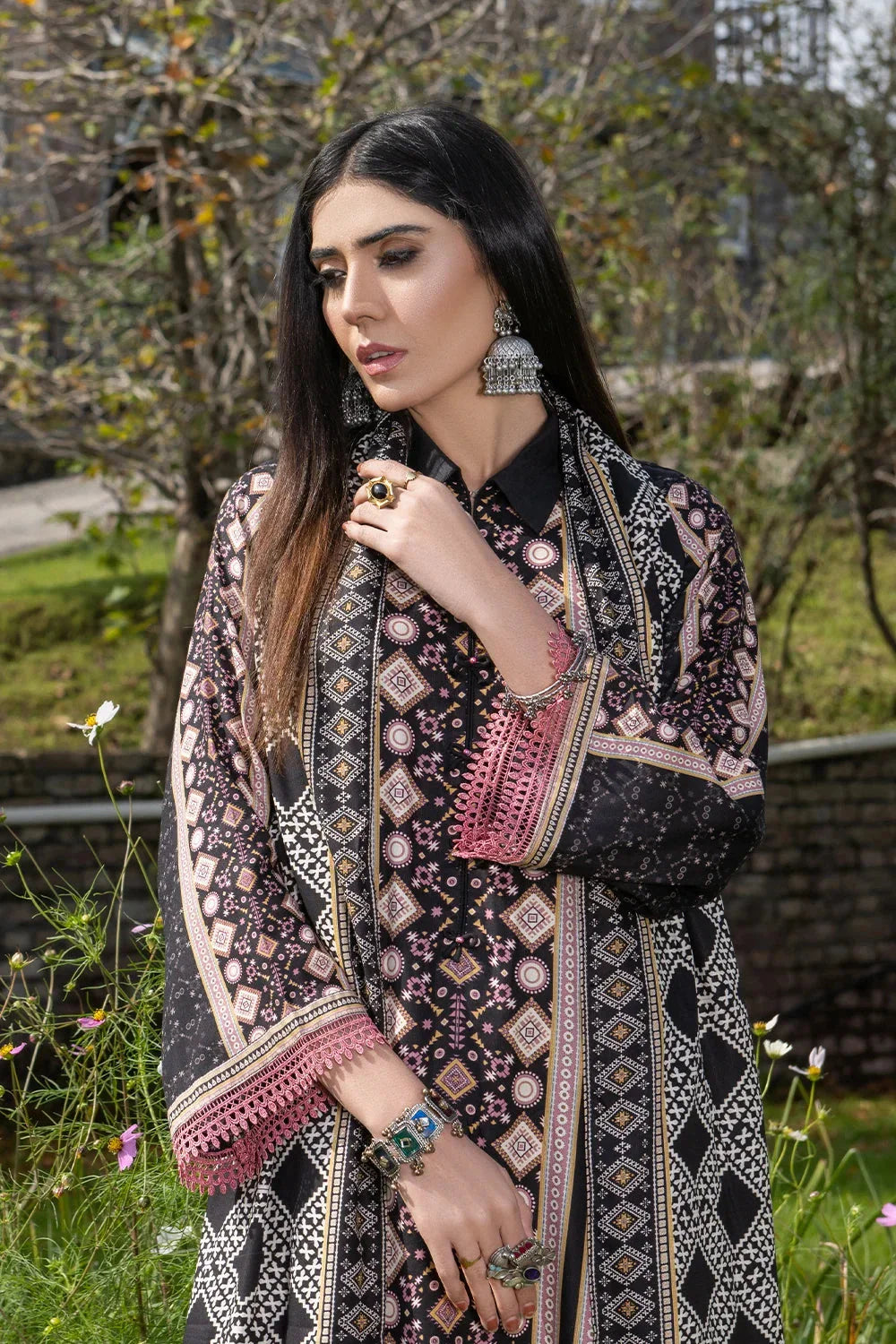 3PC Printed Unstitched Linen Suit KKT-3691 Printed KHAS STORES 