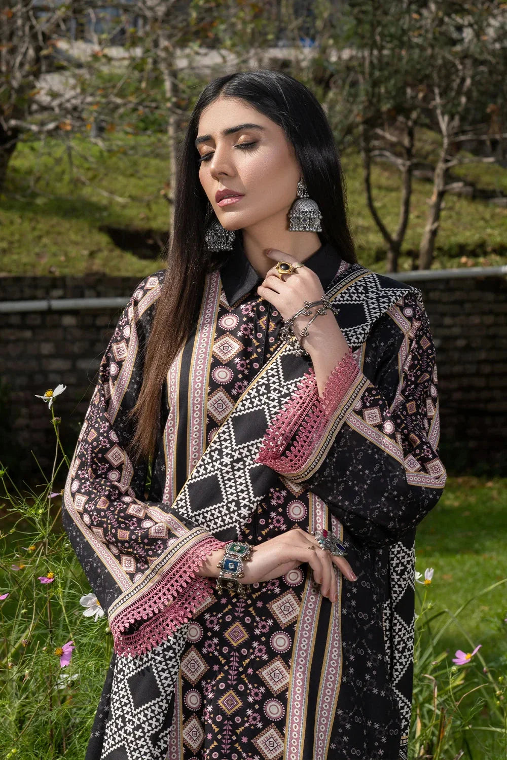 3PC Printed Unstitched Linen Suit KKT-3691 Printed KHAS STORES 