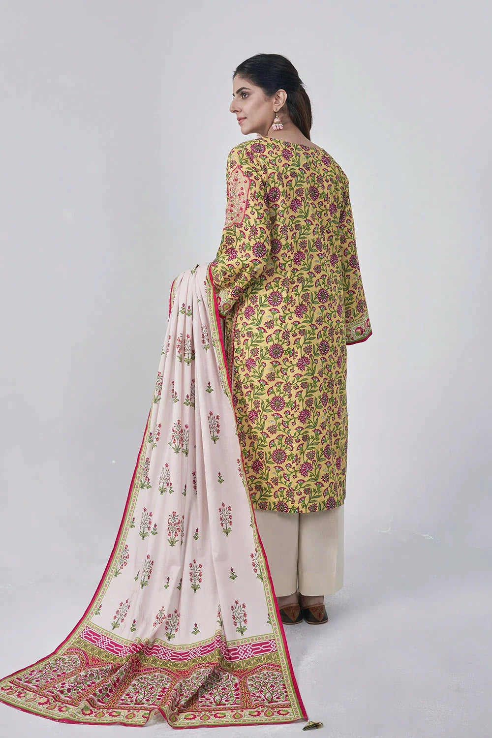 3PC Stitched Embroidered Lawn Suit KL-RTW-3073 KHAS STORES 