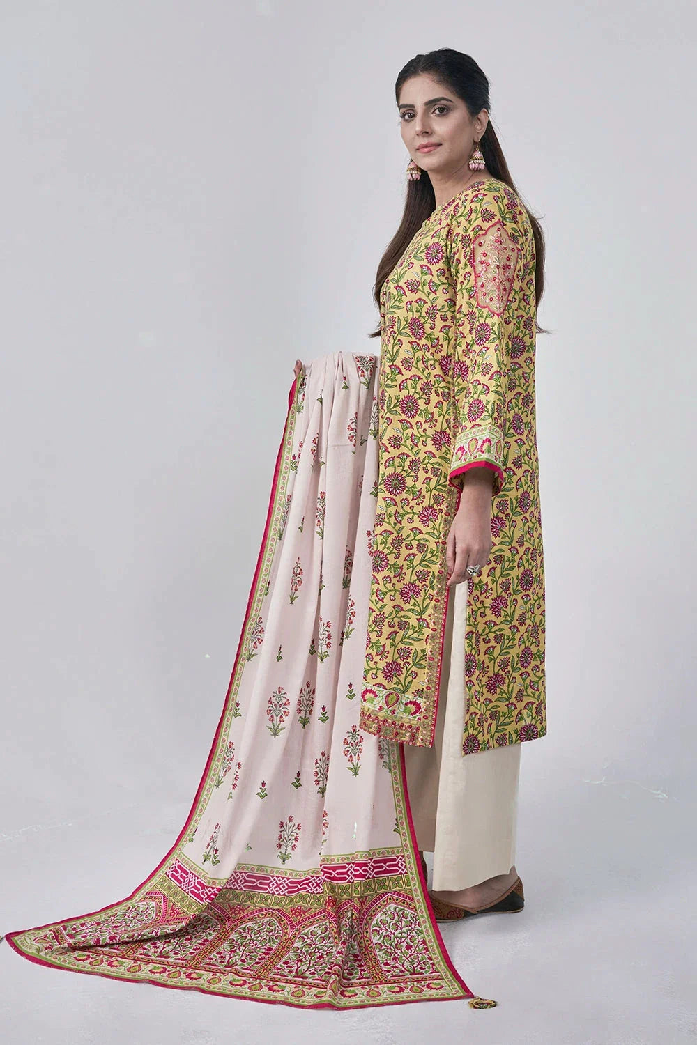 3PC Stitched Embroidered Lawn Suit KL-RTW-3073 KHAS STORES 
