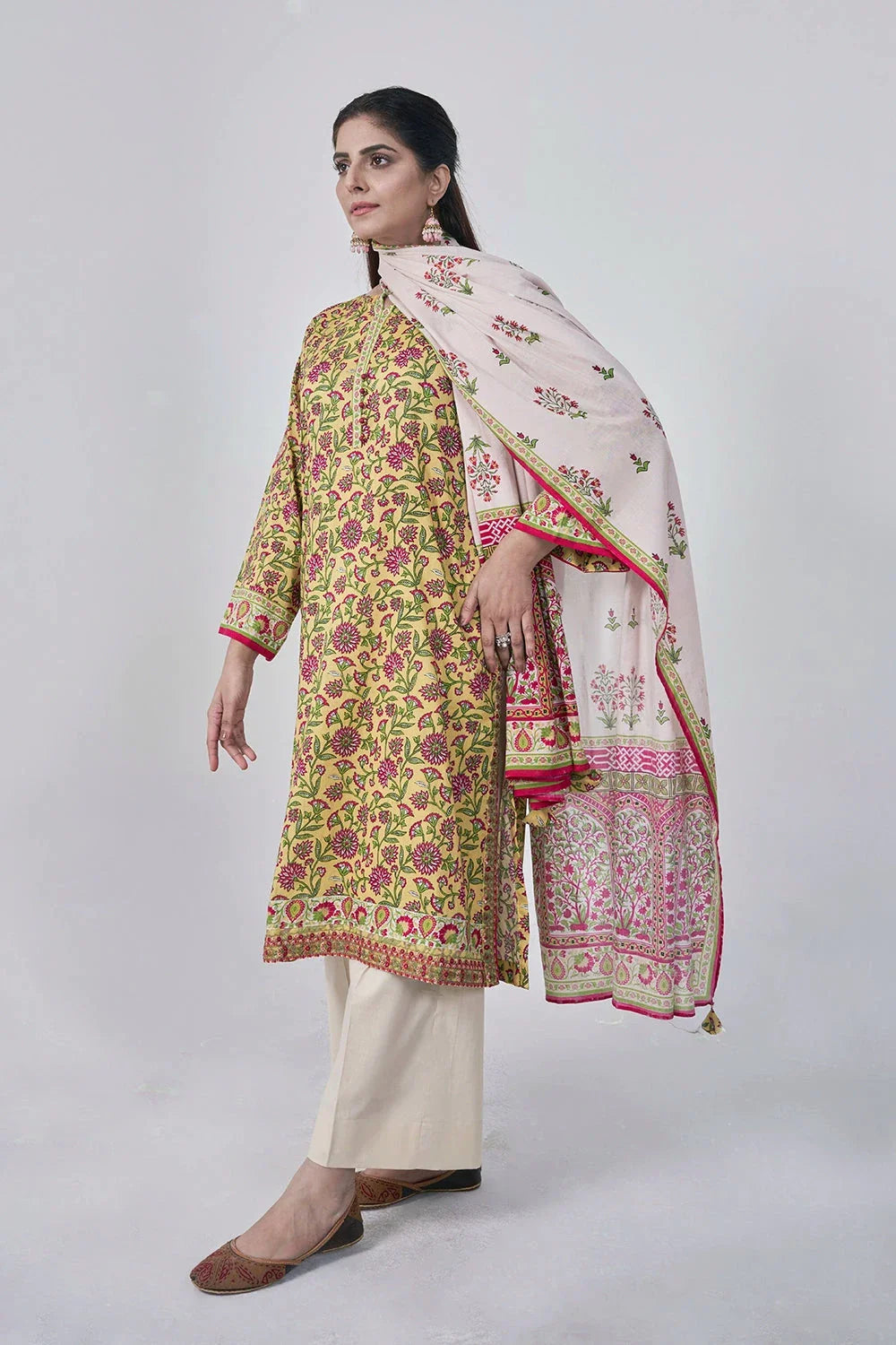 3PC Stitched Embroidered Lawn Suit KL-RTW-3073 KHAS STORES 