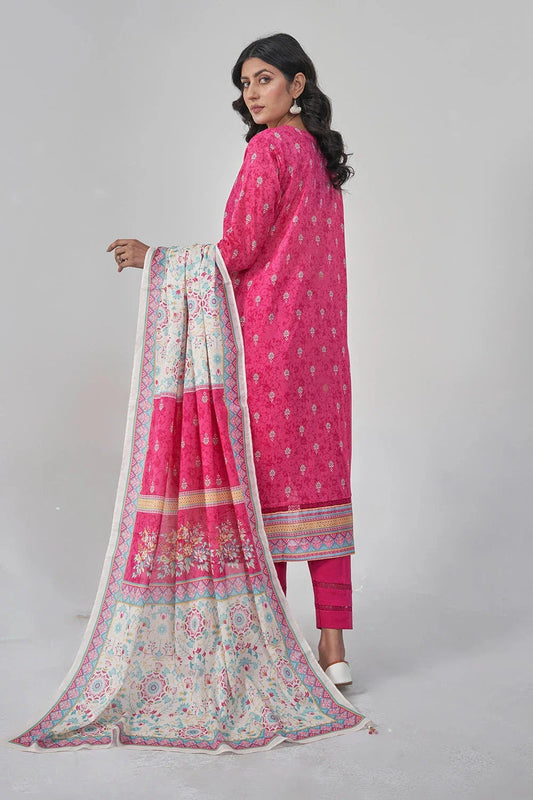 3PC Stitched Embroidered Lawn Suit KL-RTW-3076 KHAS STORES 