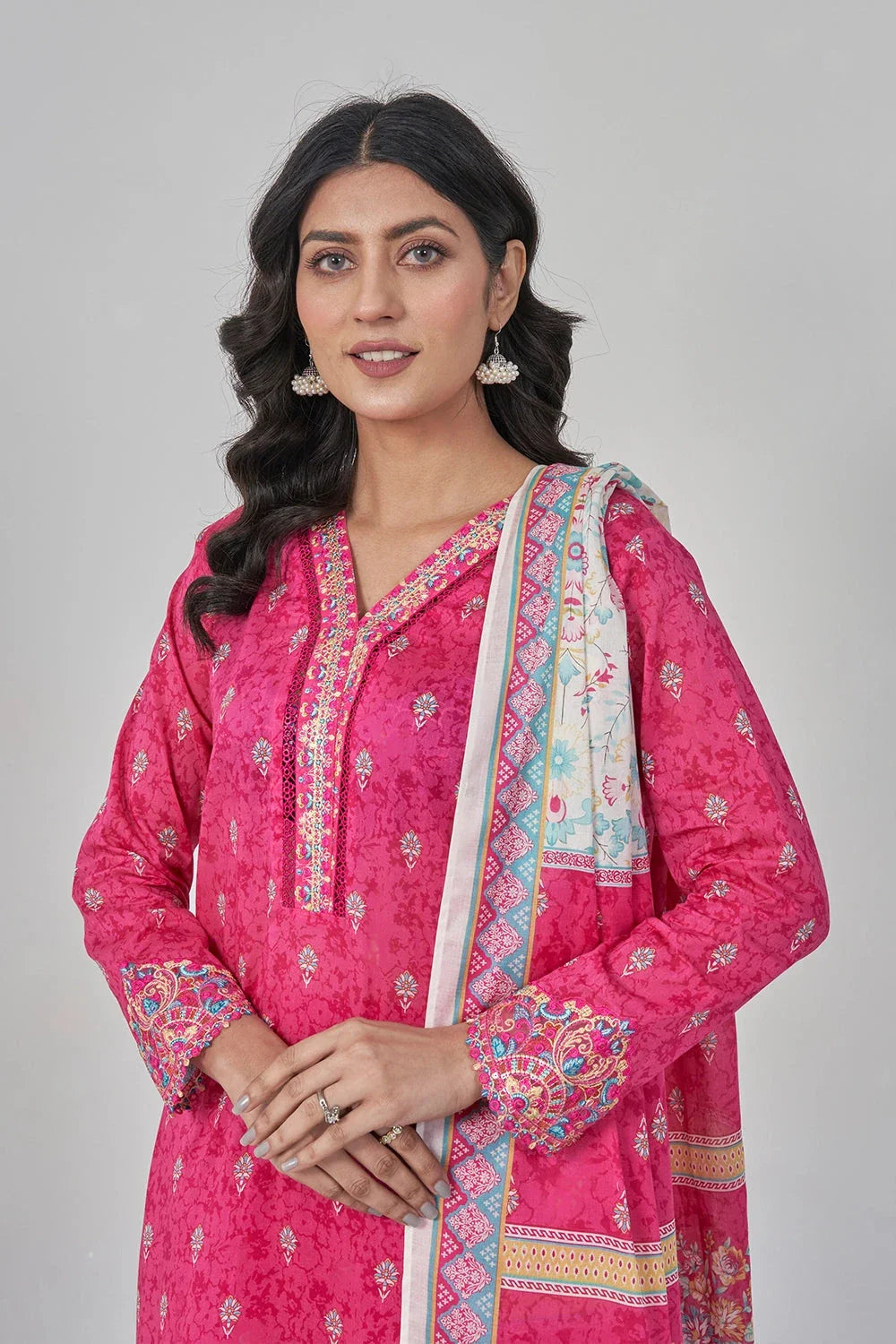 3PC Stitched Embroidered Lawn Suit KL-RTW-3076 KHAS STORES 