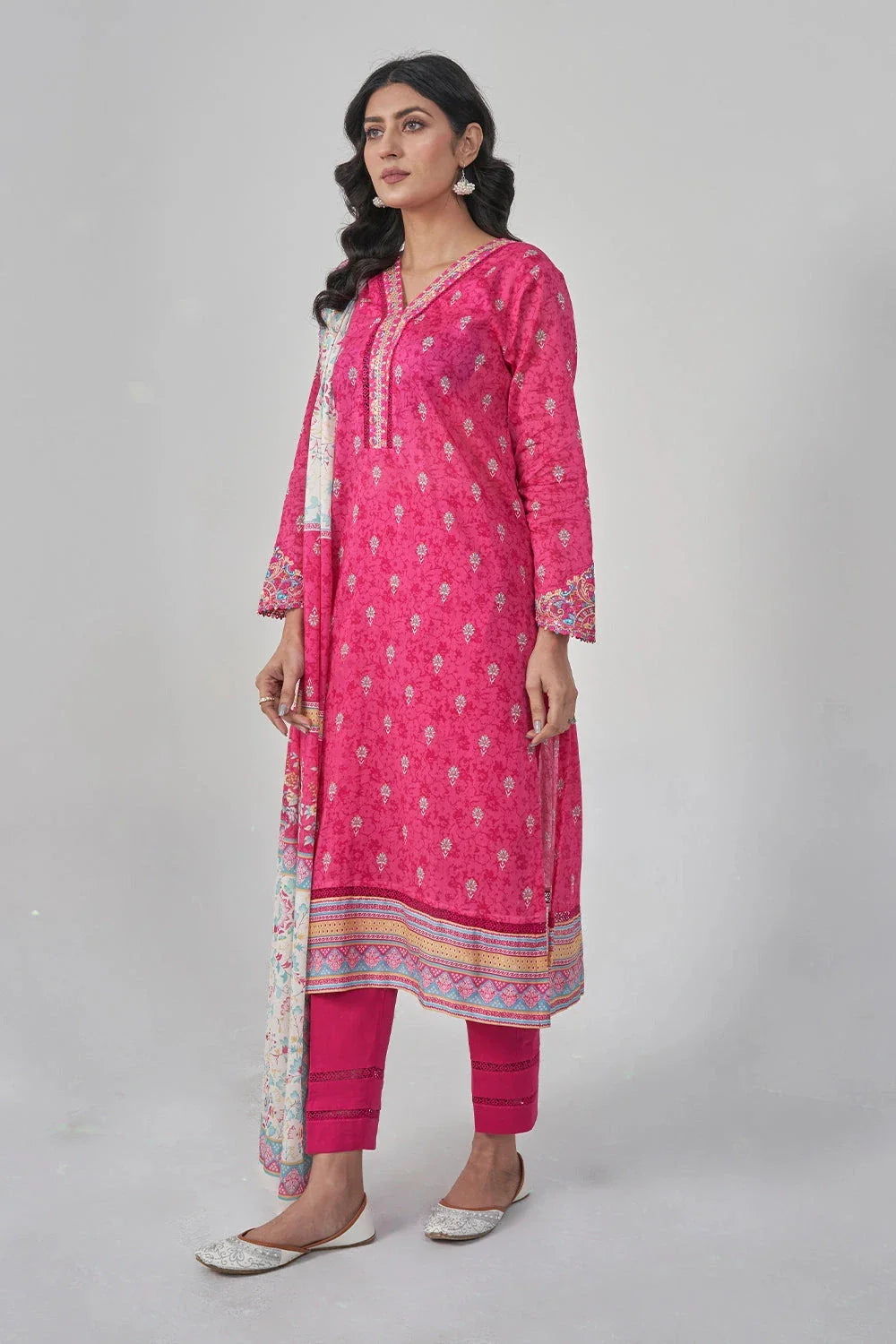 3PC Stitched Embroidered Lawn Suit KL-RTW-3076 KHAS STORES 