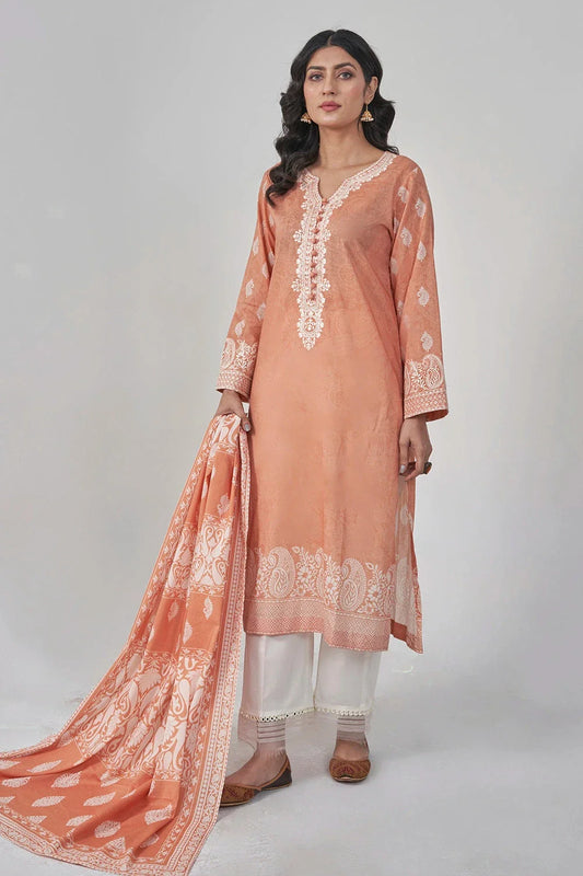 3PC Stitched Embroidered Lawn Suit KL-RTW-3081 KHAS STORES 