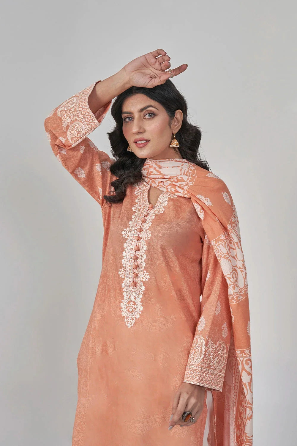 3PC Stitched Embroidered Lawn Suit KL-RTW-3081 KHAS STORES 