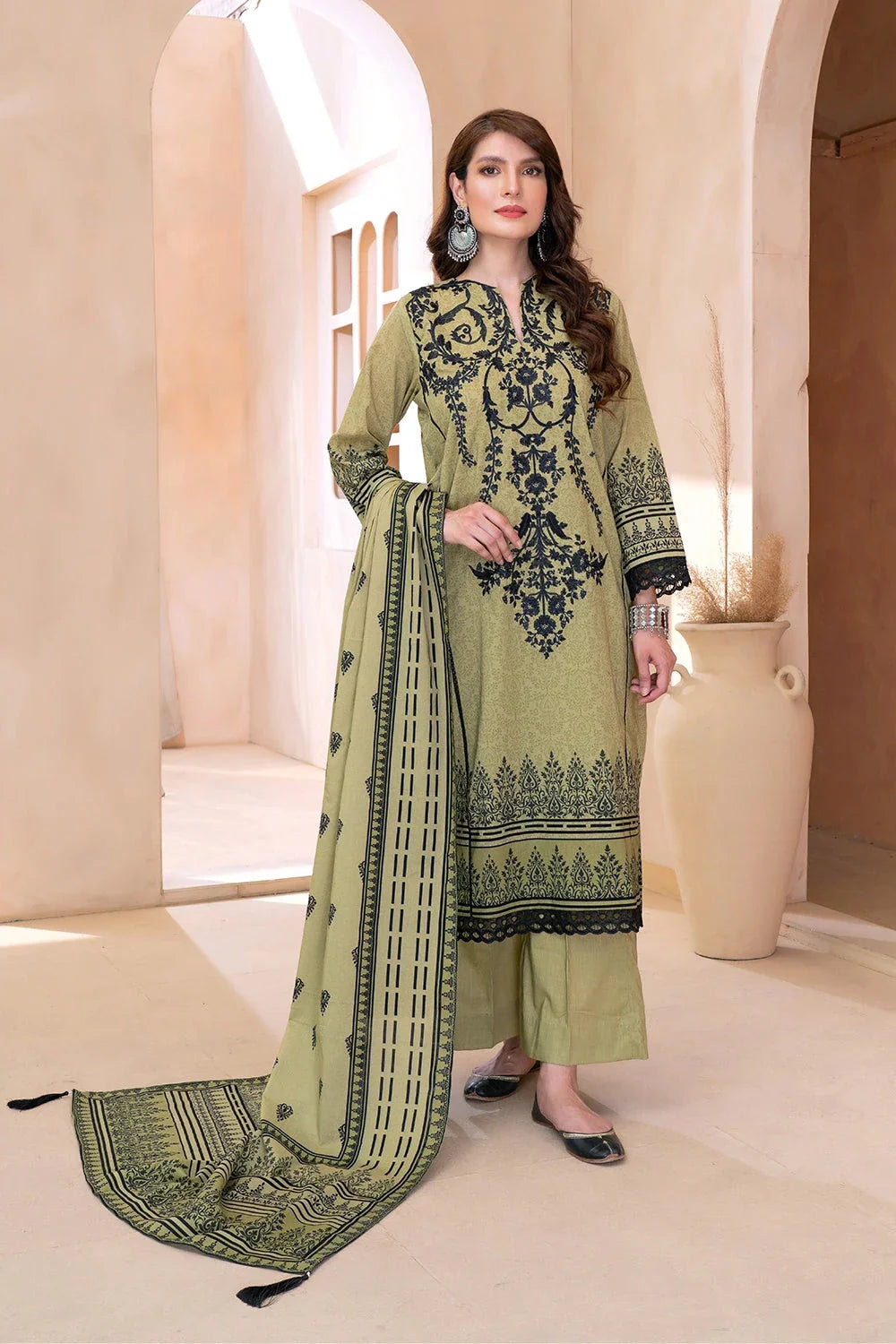 3PC Stitched Embroidered Lawn Suit KL-RTW-3347 KHAS STORES 