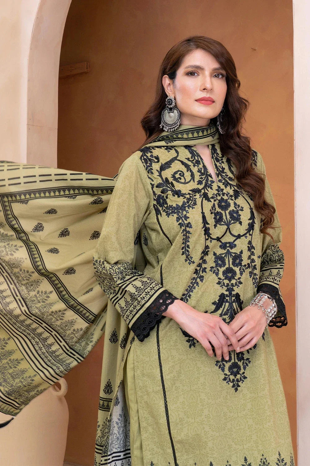 3PC Stitched Embroidered Lawn Suit KL-RTW-3347 KHAS STORES 