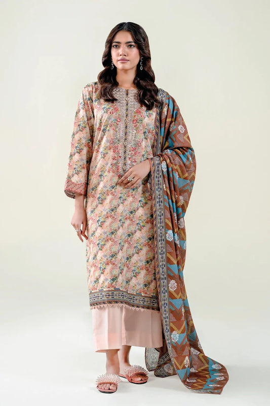 3PC Stitched Embroidered Lawn Suit | KL-RTW-3889 Embroidered KHAS STORES 