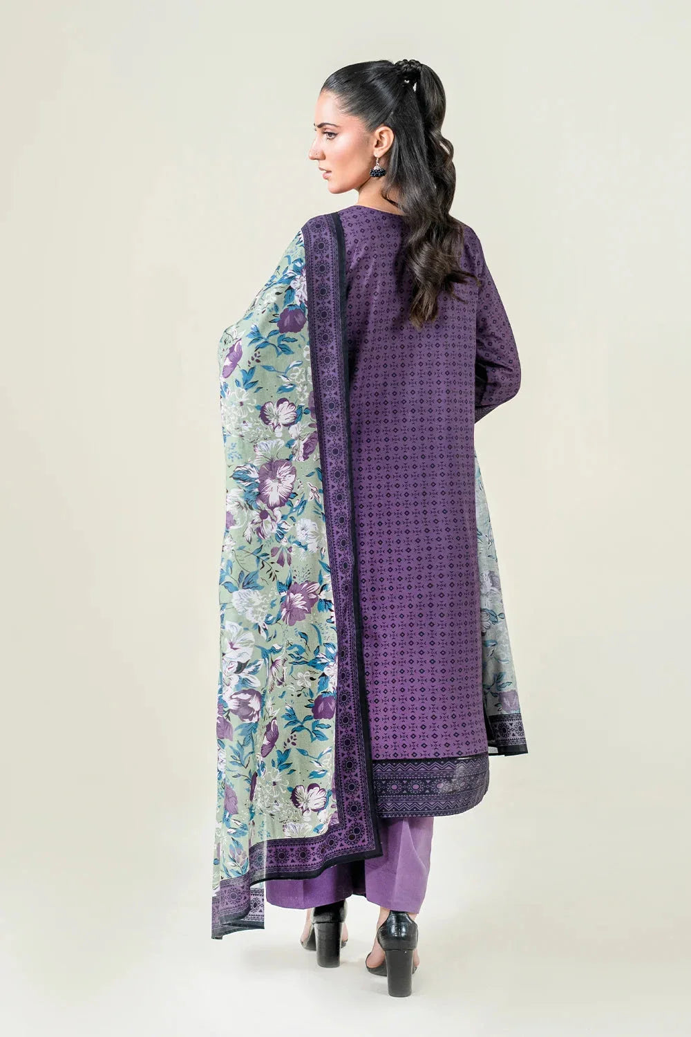 3PC Stitched Embroidered Lawn Suit | KL-RTW-3891 Embroidered KHAS STORES 