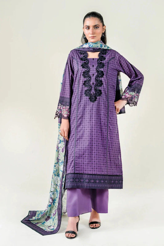 3PC Stitched Embroidered Lawn Suit | KL-RTW-3891 Embroidered KHAS STORES 