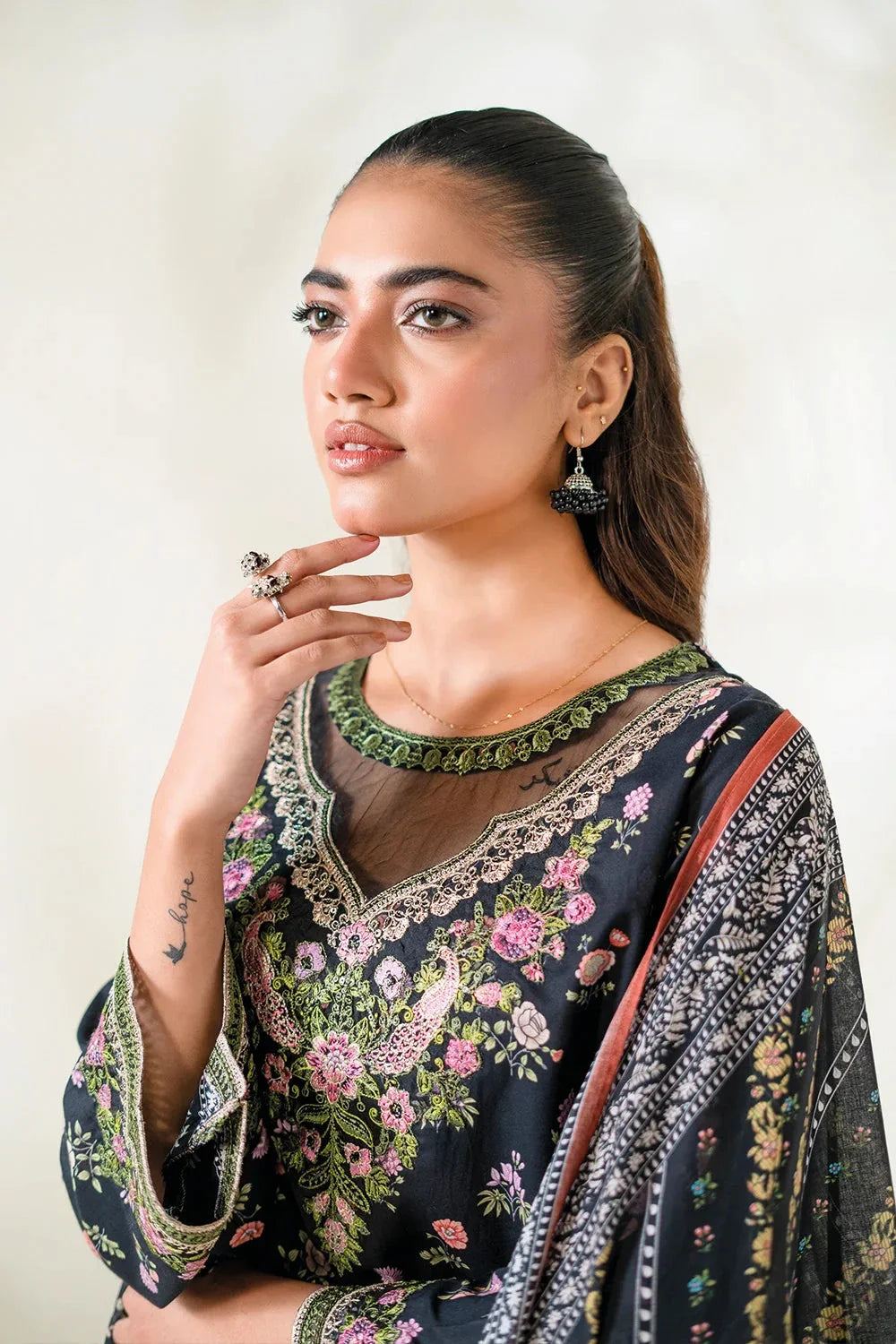 3PC Stitched Embroidered Lawn Suit | KL-RTW-3893 Embroidered KHAS STORES 