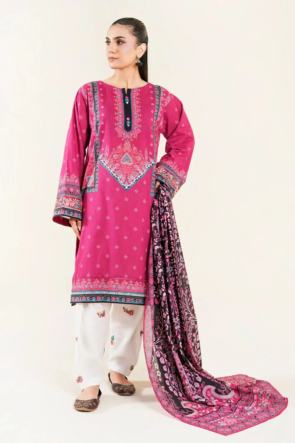 3PC Stitched Embroidered Lawn Suit | KL-RTW-3894 Embroidered KHAS STORES 
