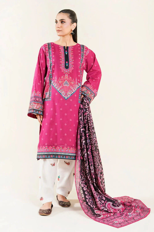 3PC Stitched Embroidered Lawn Suit | KL-RTW-3894 Embroidered KHAS STORES 
