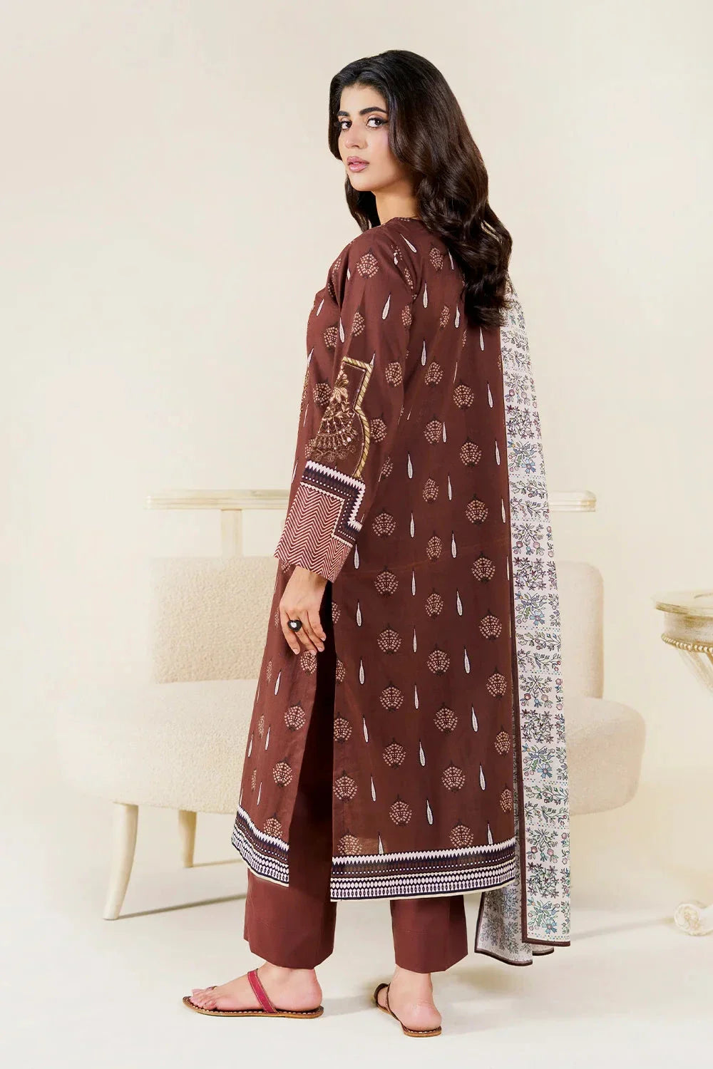 3PC Stitched Embroidered Lawn Suit | KL-RTW-3896 Embroidered KHAS STORES 