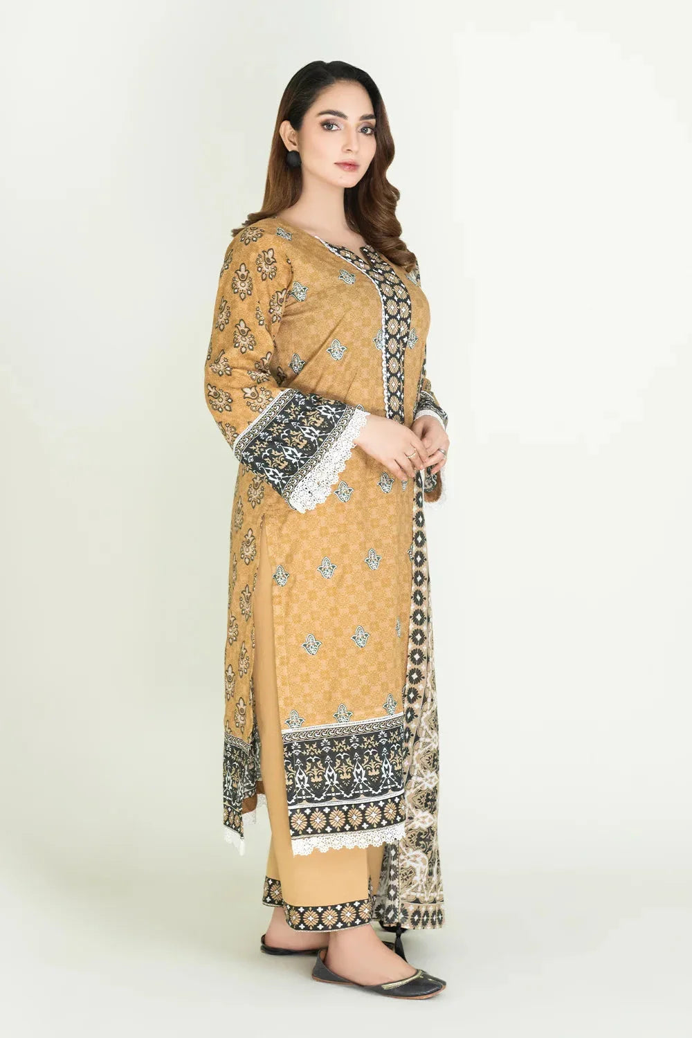 3PC Stitched Embroidered Lawn Suit | KL-RTW-3901 Embroidered KHAS STORES 