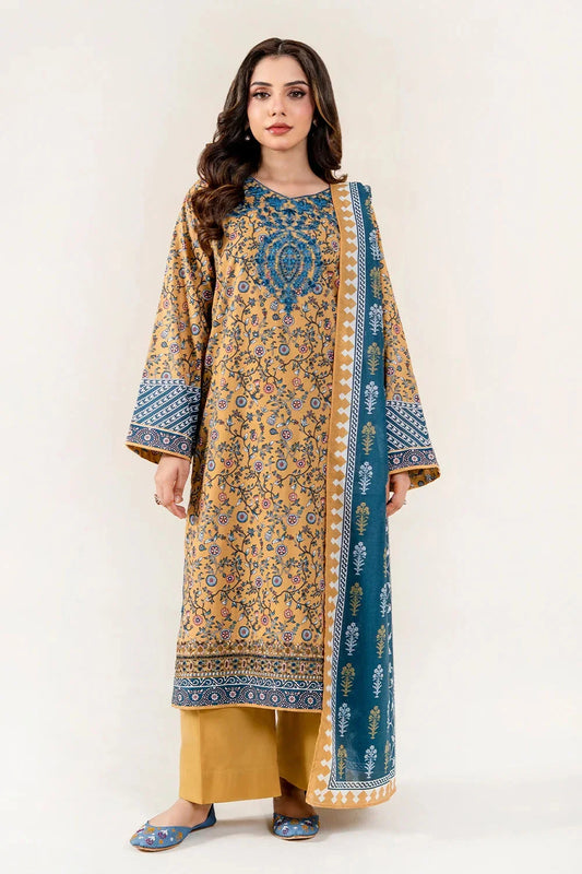 3PC Stitched Embroidered Lawn Suit | KL-RTW-4044 Embroidered KHAS STORES 