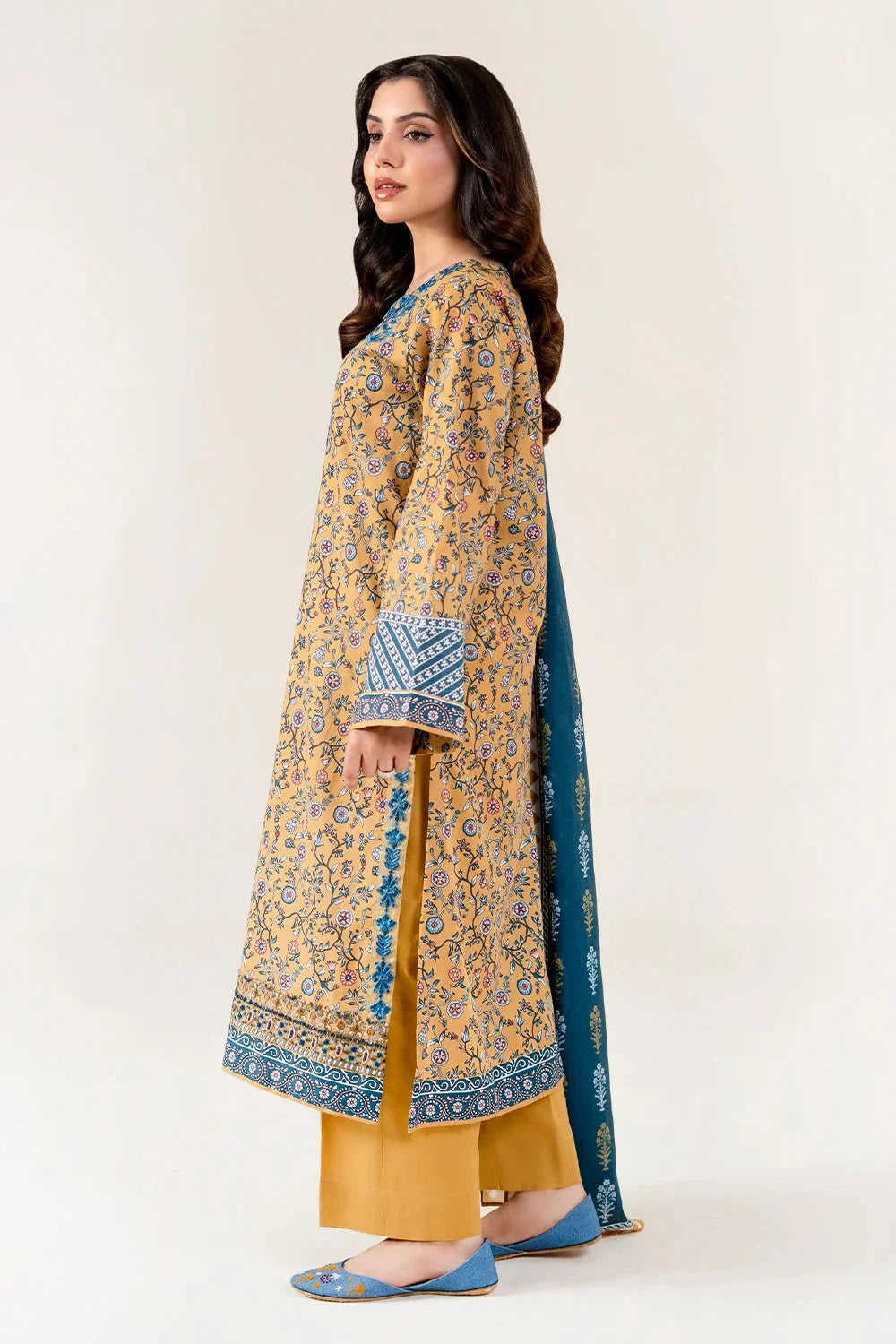 3PC Stitched Embroidered Lawn Suit | KL-RTW-4044 Embroidered KHAS STORES 