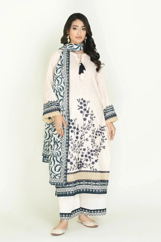 3PC Stitched Printed Lawn Suit | RTW-KLA-3399 Printed KHAS STORES 