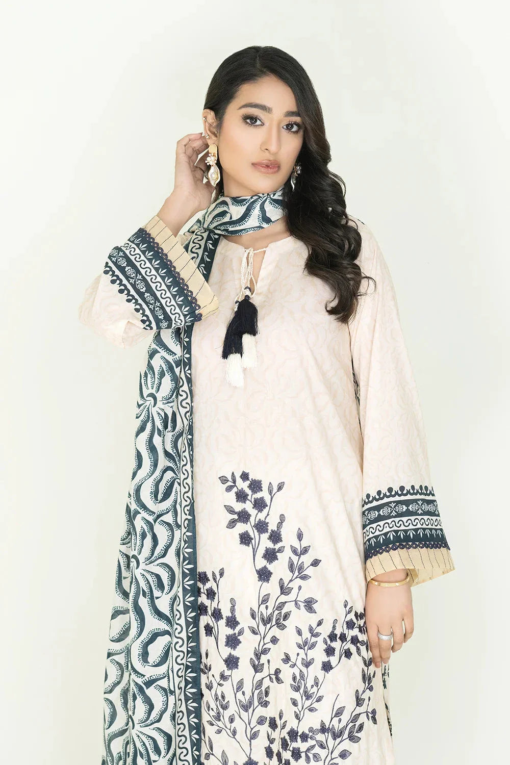 3PC Stitched Printed Lawn Suit | RTW-KLA-3399 Printed KHAS STORES 