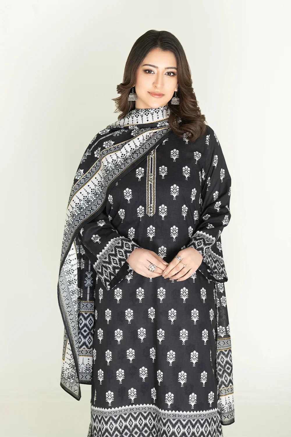 3PC Stitched Printed Lawn Suit | RTW-KLA-3879 KHAS STORES 