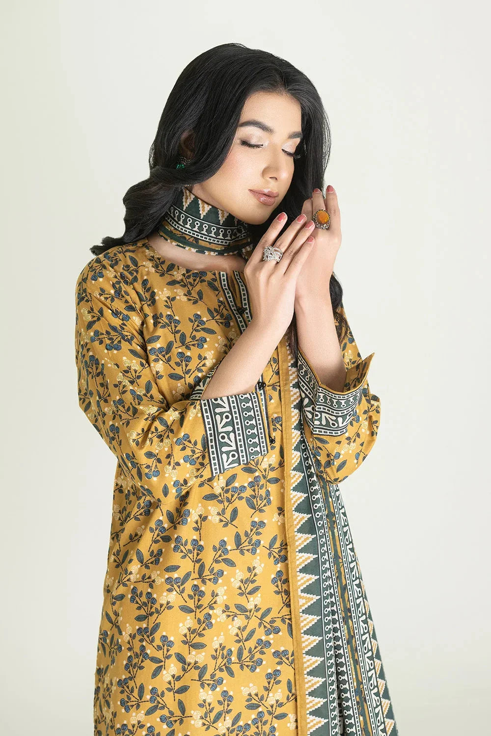 3PC Stitched Printed Lawn Suit | RTW-KLA-3880 KHAS STORES 