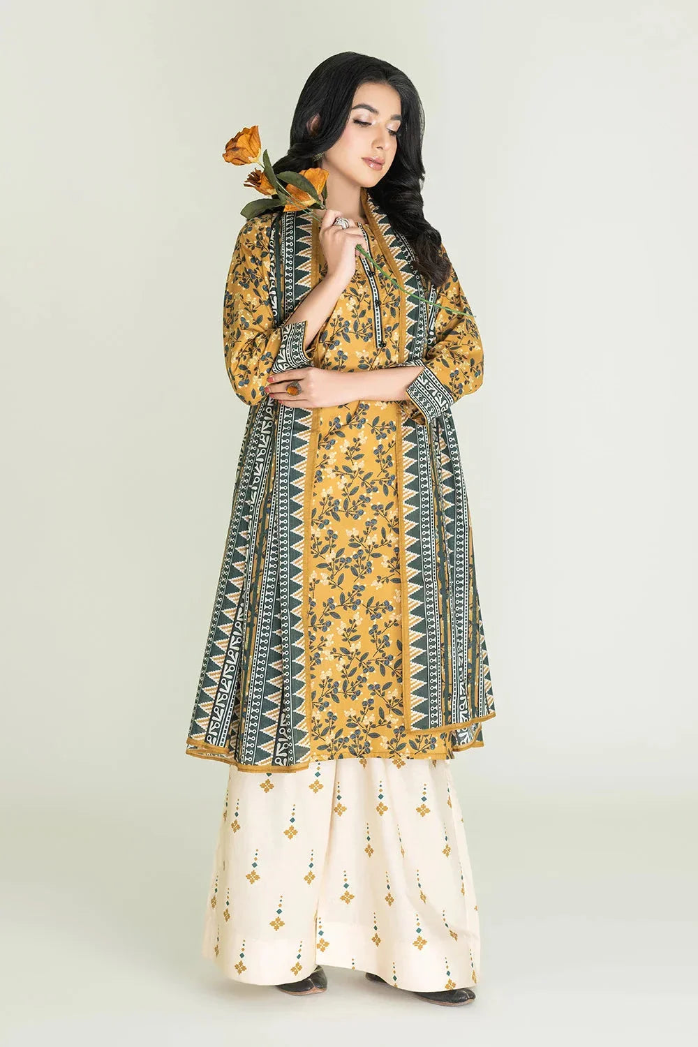 3PC Stitched Printed Lawn Suit | RTW-KLA-3880 KHAS STORES 