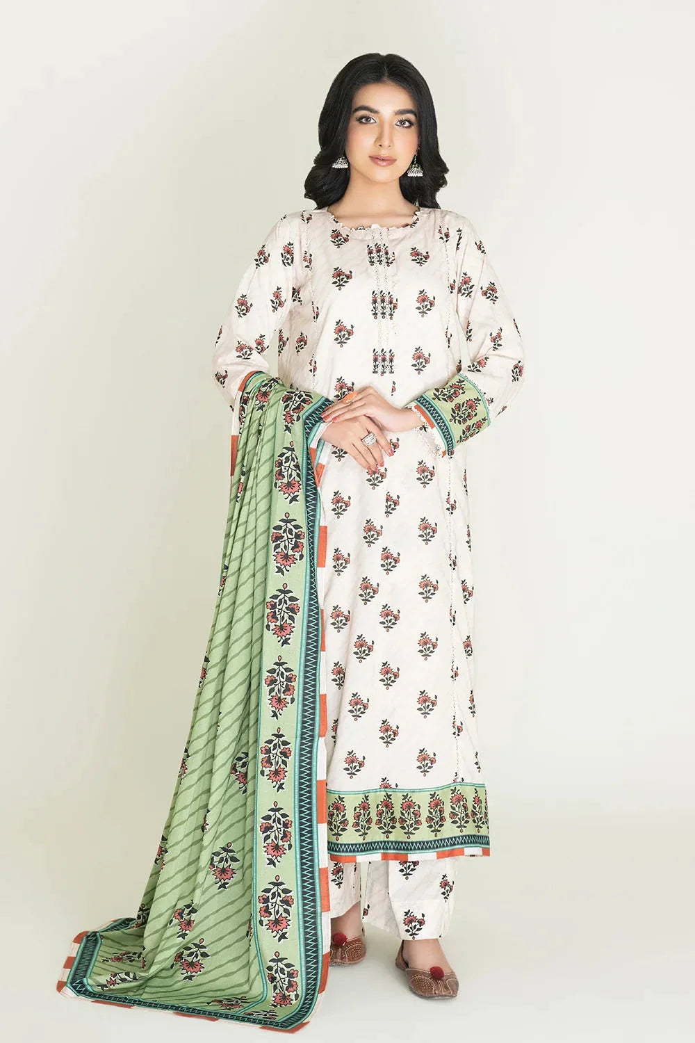 3PC Stitched Printed Lawn Suit | RTW-KLA-3881 KHAS STORES 
