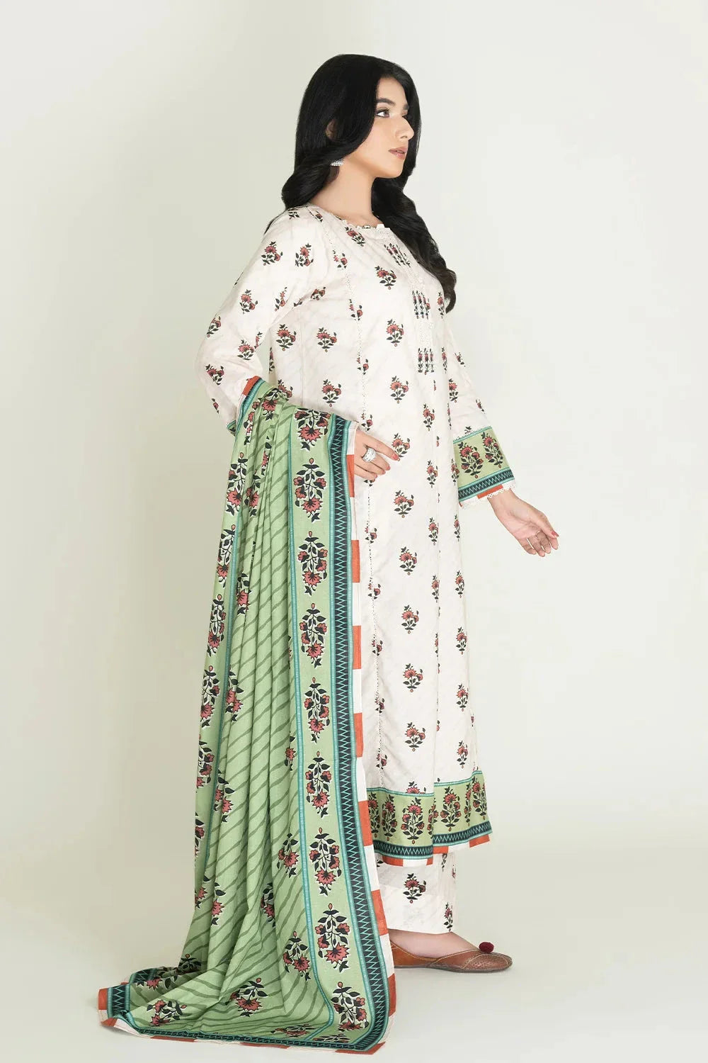 3PC Stitched Printed Lawn Suit | RTW-KLA-3881 KHAS STORES 