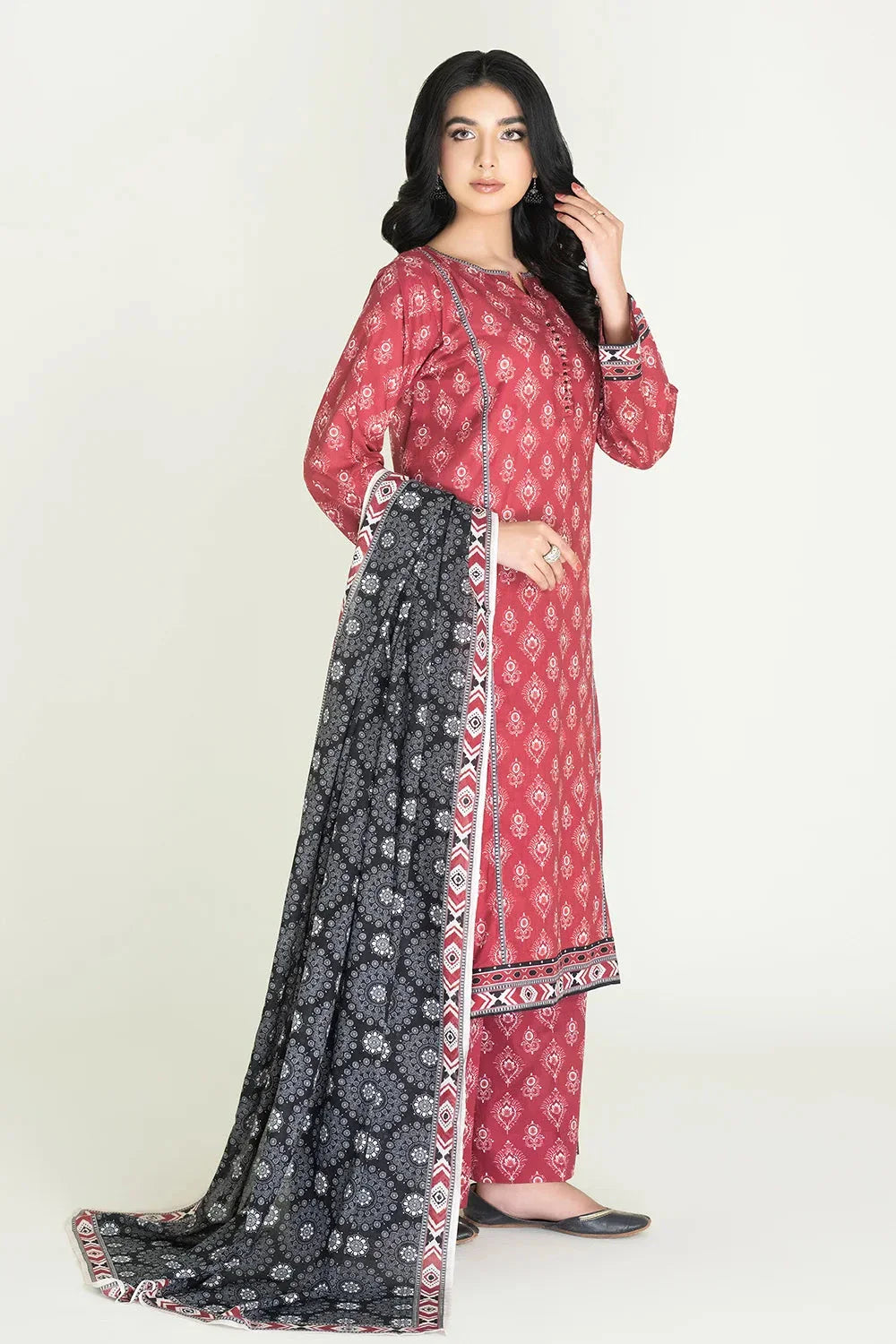3PC Stitched Printed Lawn Suit | RTW-KLA-3882 KHAS STORES 
