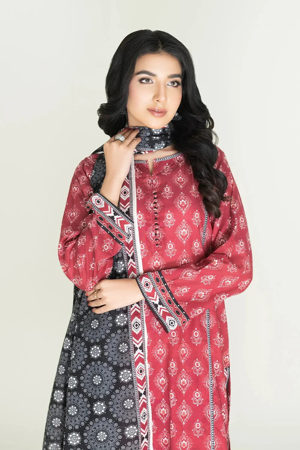 3PC Stitched Printed Lawn Suit | RTW-KLA-3882 KHAS STORES 