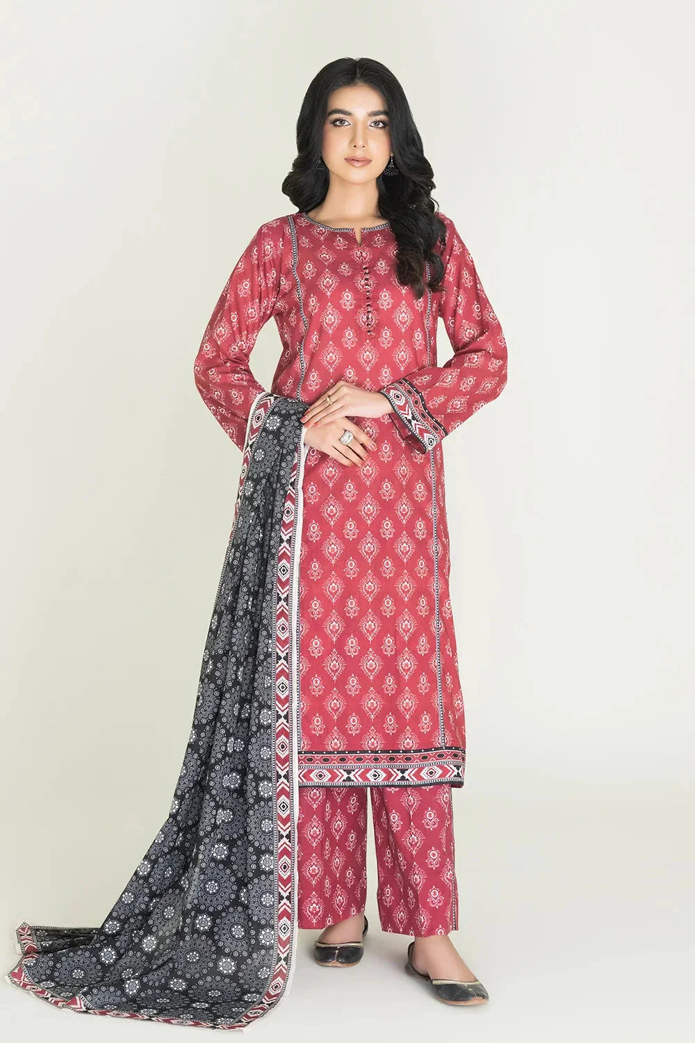3PC Stitched Printed Lawn Suit | RTW-KLA-3882 KHAS STORES 