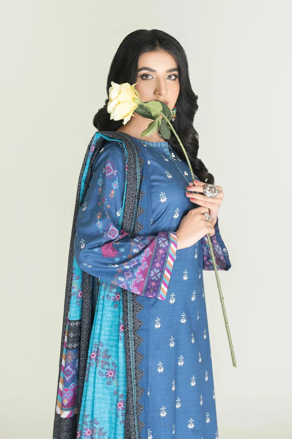 3PC Stitched Printed Lawn Suit | RTW-KLA-3883 Printed KHAS STORES 