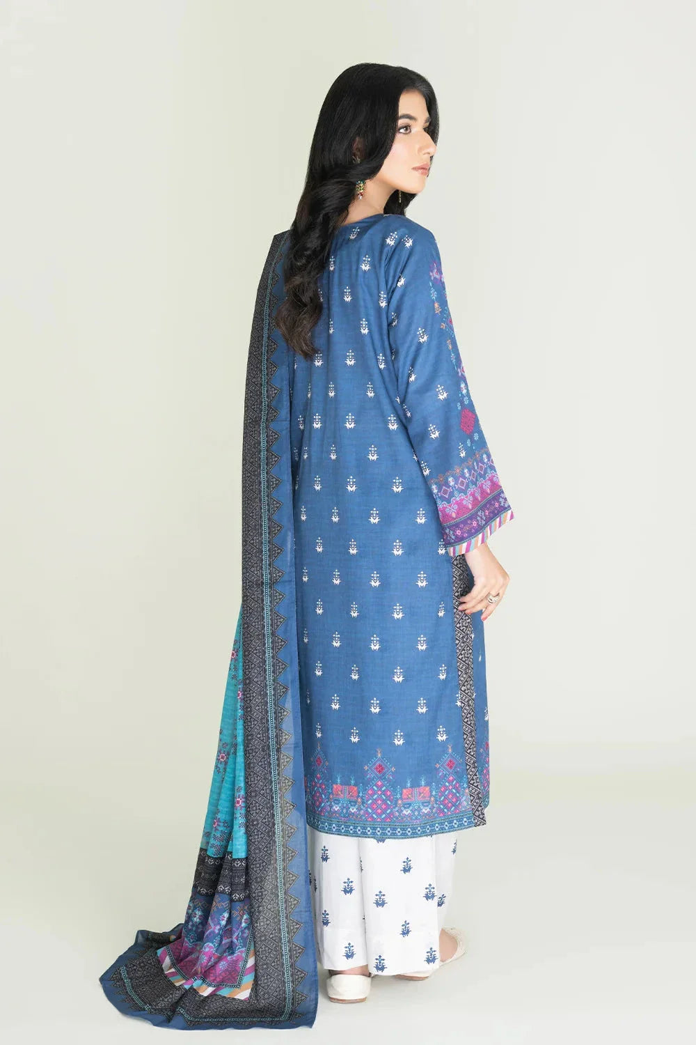3PC Stitched Printed Lawn Suit | RTW-KLA-3883 Printed KHAS STORES 
