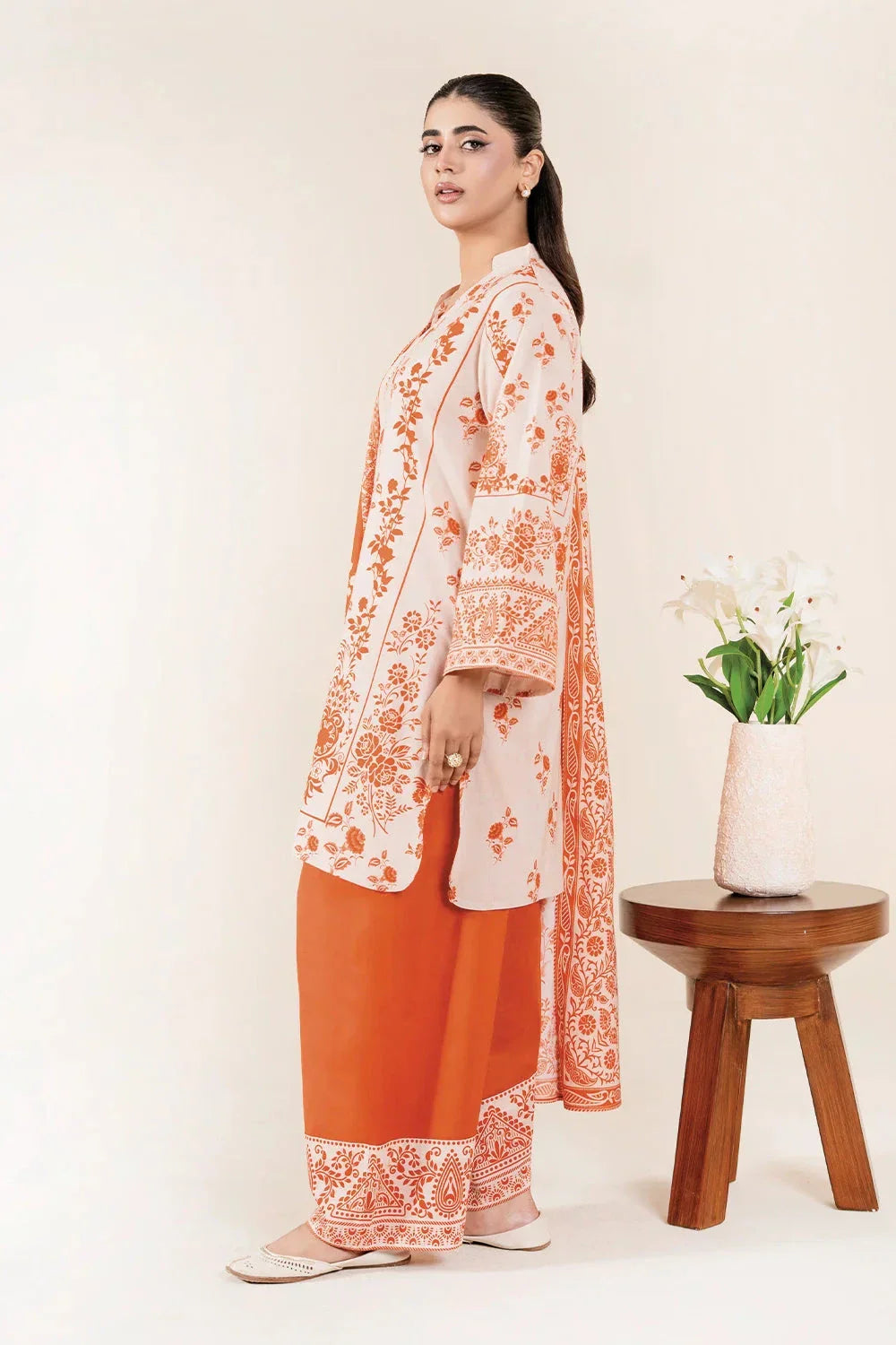 3PC Stitched Printed Lawn Suit | RTW-KLA-3886 Printed KHAS STORES 