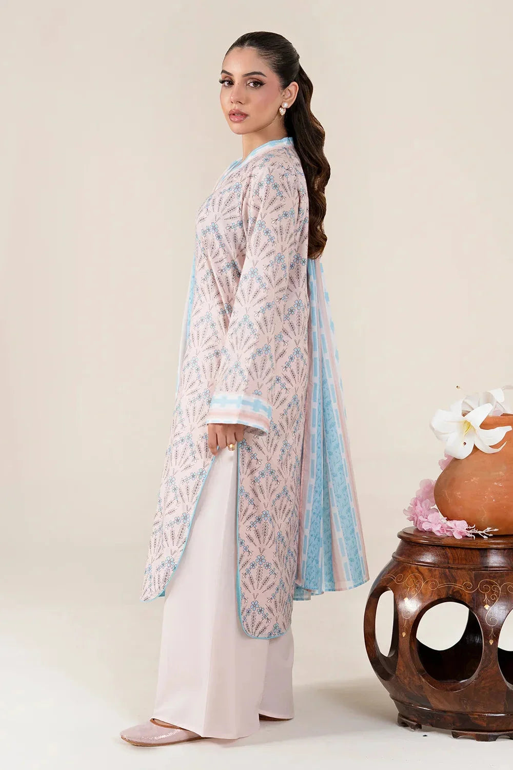 3PC Stitched Printed Lawn Suit | RTW-KLA-4073 Printed KHAS STORES 